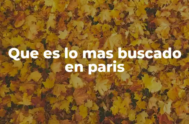 Que es Lo mas Buscado en Paris