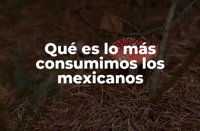 Qué es Lo Más Consumimos los Mexicanos