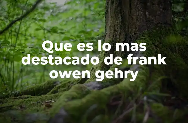 Que es Lo mas Destacado de Frank Owen Gehry