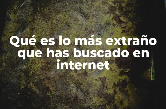Qué es Lo Más Extraño que Has Buscado en Internet