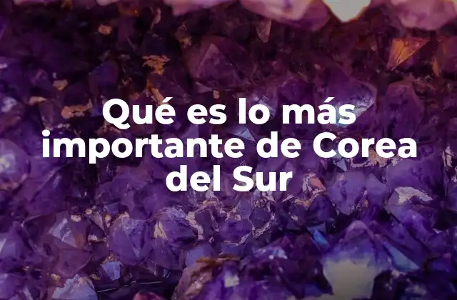 Qué es Lo Más Importante de Corea Del Sur