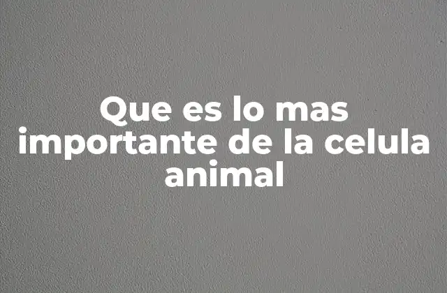 Los componentes esenciales de la célula animal
