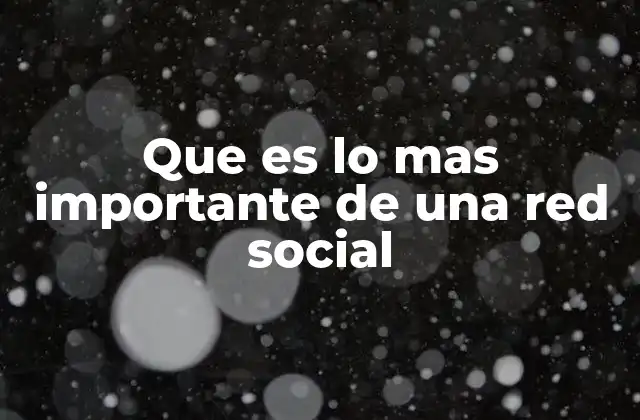 Que es Lo mas Importante de una Red Social