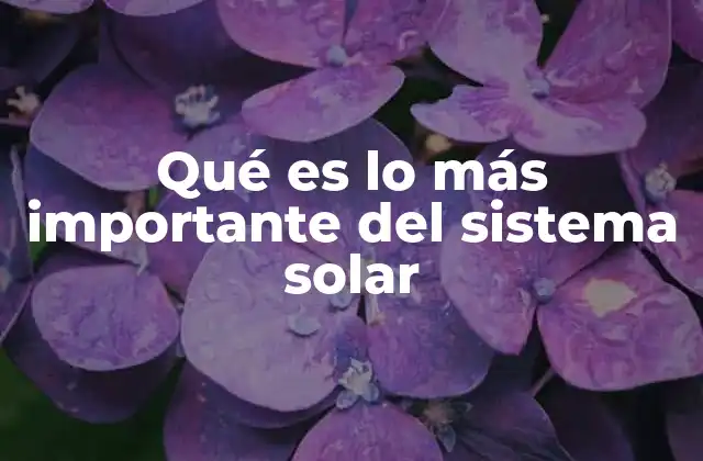 Qué es Lo Más Importante Del Sistema Solar