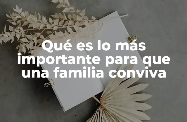 Qué es Lo Más Importante para que una Familia Conviva