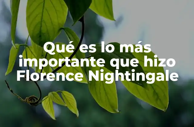 El impacto de Florence Nightingale en la medicina moderna