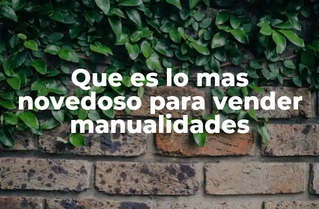 Que es Lo mas Novedoso para Vender Manualidades