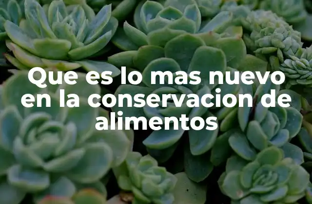 Que es Lo mas Nuevo en la Conservacion de Alimentos