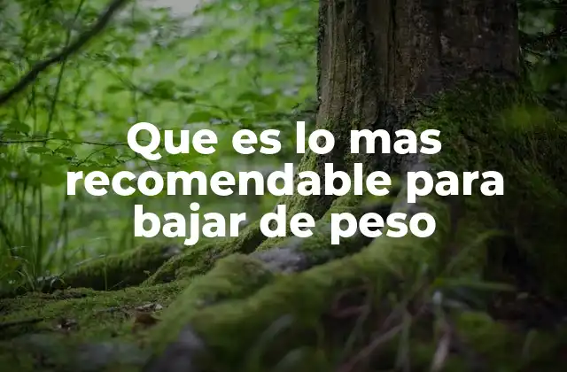 Que es Lo mas Recomendable para Bajar de Peso
