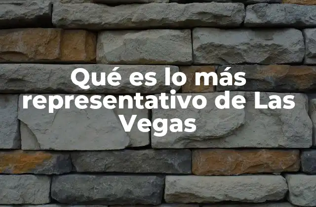Qué es Lo Más Representativo de las Vegas