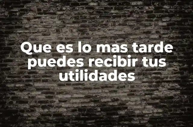 Que es Lo mas Tarde Puedes Recibir Tus Utilidades