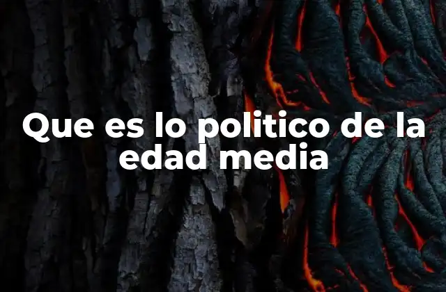 Que es Lo Politico de la Edad Media