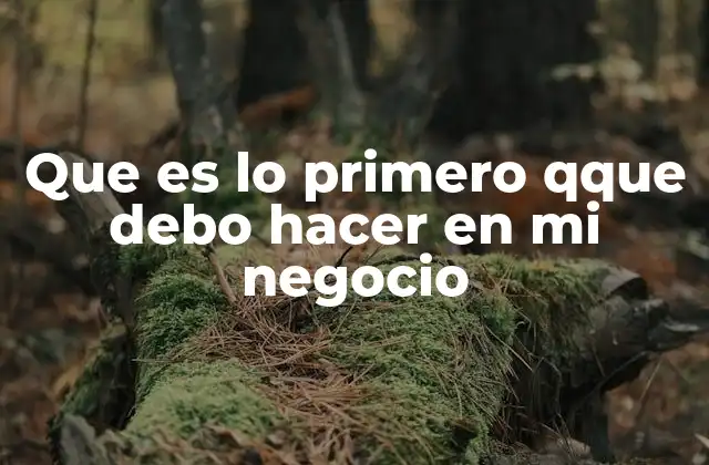 Que es Lo Primero Qque Debo Hacer en Mi Negocio