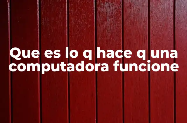 Que es Lo Q Hace Q una Computadora Funcione