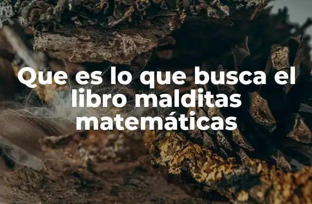Que es Lo que Busca el Libro Malditas Matemáticas