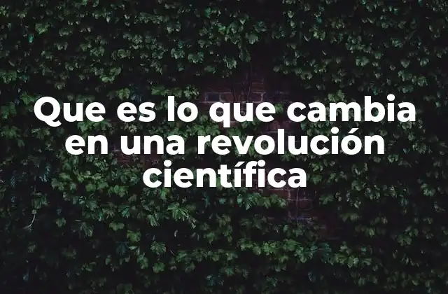 Que es Lo que Cambia en una Revolución Científica