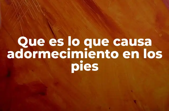 Que es Lo que Causa Adormecimiento en los Pies