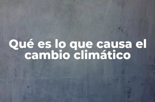 Qué es Lo que Causa el Cambio Climático