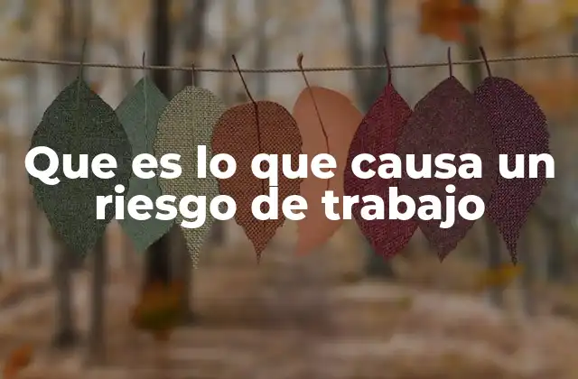 Que es Lo que Causa un Riesgo de Trabajo