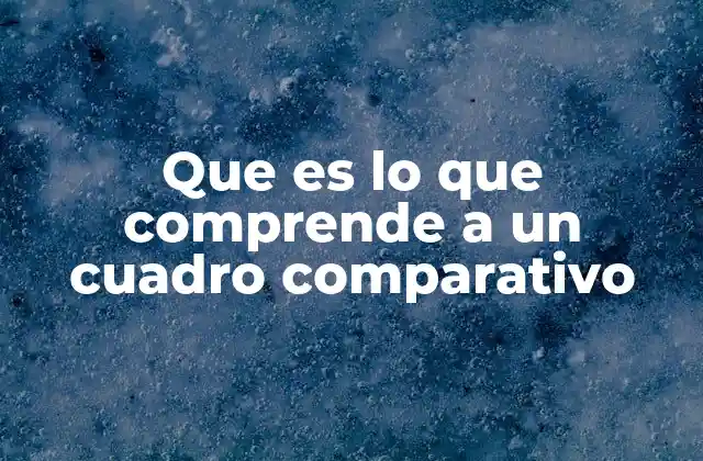 Que es Lo que Comprende a un Cuadro Comparativo