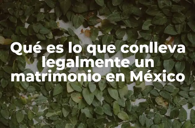 Qué es Lo que Conlleva Legalmente un Matrimonio en México 2 Los efectos legales del matrimonio en la vida cotidiana