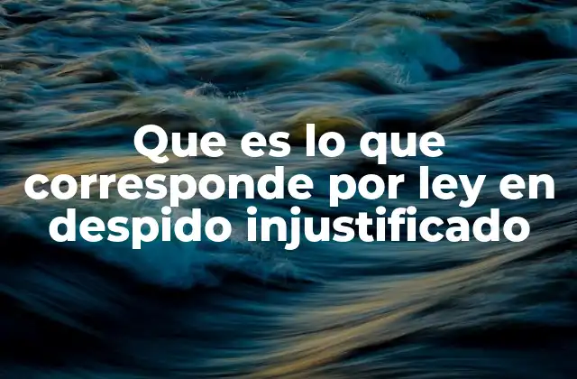 Que es Lo que Corresponde por Ley en Despido Injustificado