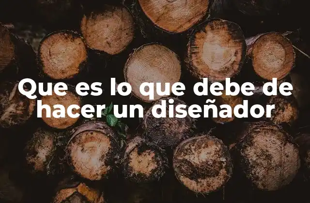 Que es Lo que Debe de Hacer un Diseñador