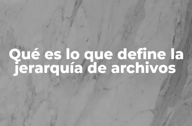 Qué es Lo que Define la Jerarquía de Archivos