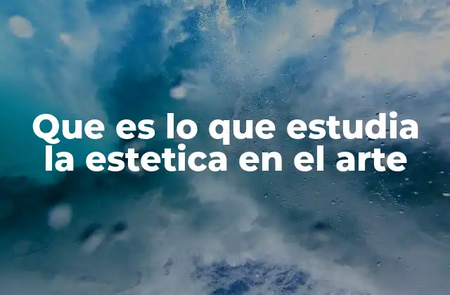 Que es Lo que Estudia la Estetica en el Arte