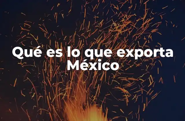 Qué es Lo que Exporta México