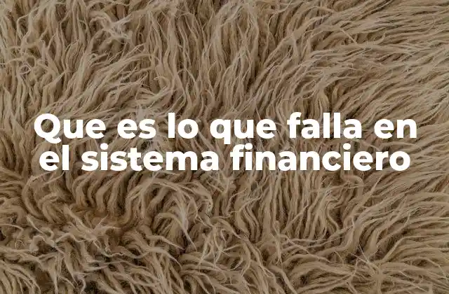 Que es Lo que Falla en el Sistema Financiero 2 Los puntos débiles del sistema que no siempre se ven a simple vista