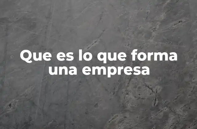 Que es Lo que Forma una Empresa 2 Los pilares esenciales de la estructura empresarial