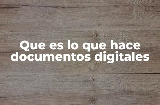 Que es Lo que Hace Documentos Digitales
