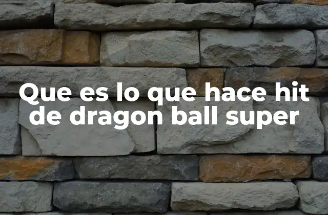 Que es Lo que Hace Hit de Dragon Ball Super