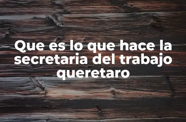 Que es Lo que Hace la Secretaria Del Trabajo Queretaro