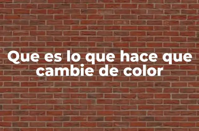 Que es Lo que Hace que Cambie de Color