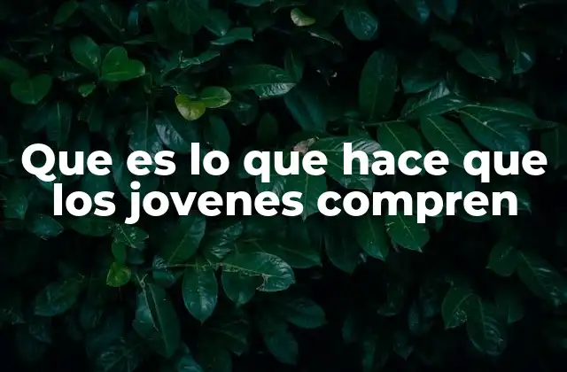 Que es Lo que Hace que los Jovenes Compren