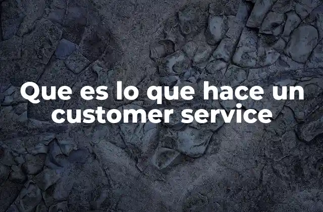 Que es Lo que Hace un Customer Service