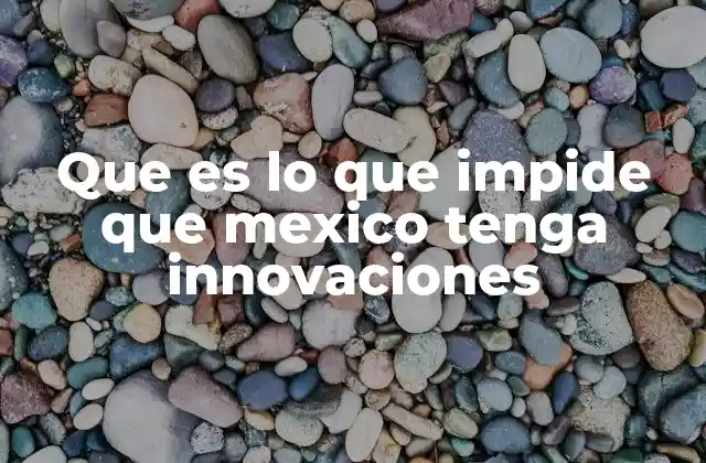 Que es Lo que Impide que Mexico Tenga Innovaciones