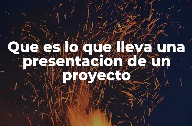 Que es Lo que Lleva una Presentacion de un Proyecto