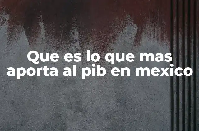 Que es Lo que mas Aporta Al Pib en Mexico
