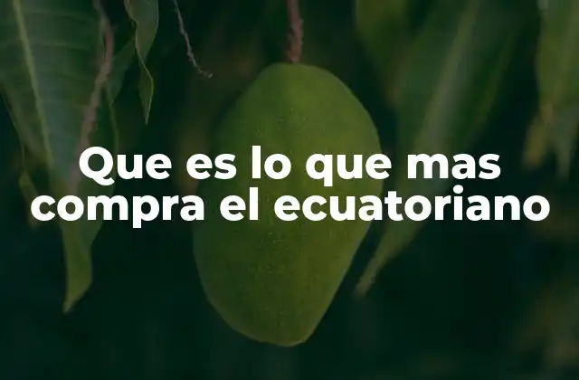 Que es Lo que mas Compra el Ecuatoriano