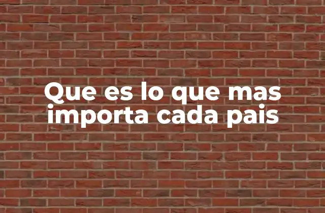 Que es Lo que mas Importa Cada Pais