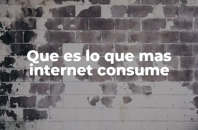 Que es Lo que mas Internet Consume