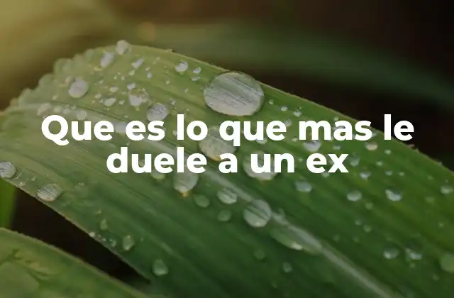 Que es Lo que mas Le Duele a un Ex