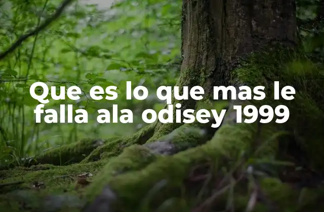 Que es Lo que mas Le Falla Ala Odisey 1999