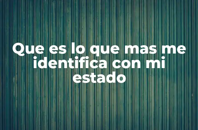 Que es Lo que mas Me Identifica con Mi Estado