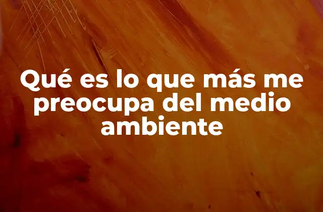 Qué es Lo que Más Me Preocupa Del Medio Ambiente 2 Los efectos del cambio climático en nuestro entorno