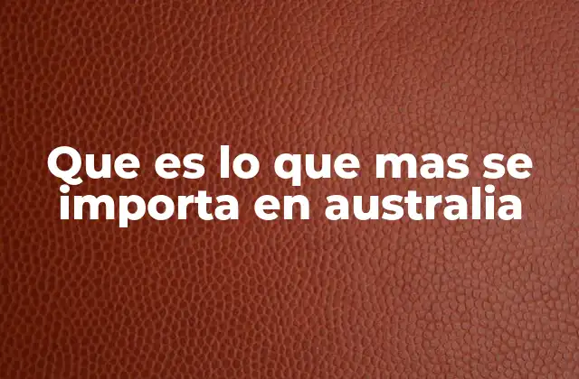 Que es Lo que mas Se Importa en Australia