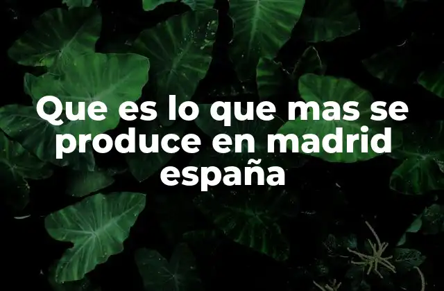 Que es Lo que mas Se Produce en Madrid España